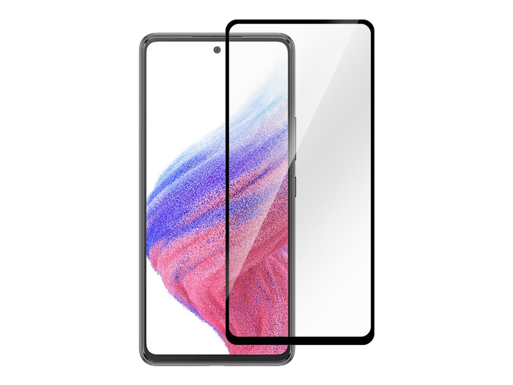 Estuff Titan Shield - Skærmbeskytter For Mobiltelefon - Fuldt Omslag - Glas - Rammefarve Sort - For Samsung Galaxy A53 5G
