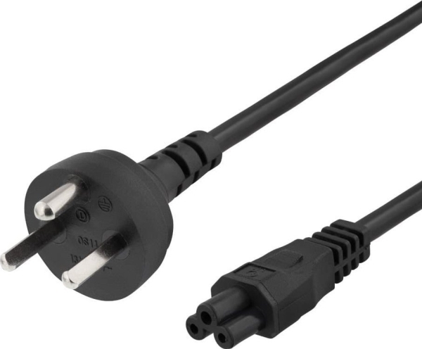 Deltaco Strømkabel, 2M, Dk 2-5A Til Iec C5, 2,4A, Jordet, Sort, 2 M, Strømstik Type K, Iec C5