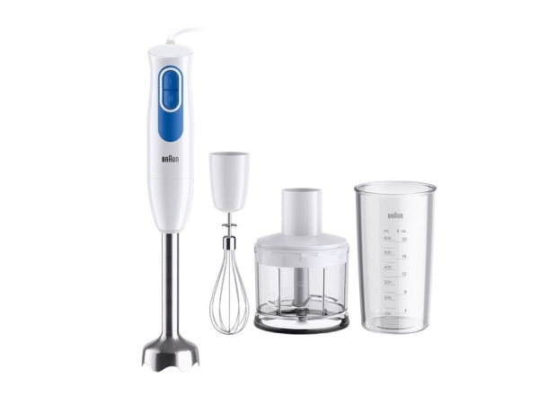 Braun Multiquick 2 Mq20236mwh, Nedsænkning Blender, 0,5 L, 1,2 M, 600 W, Blå, Hvid