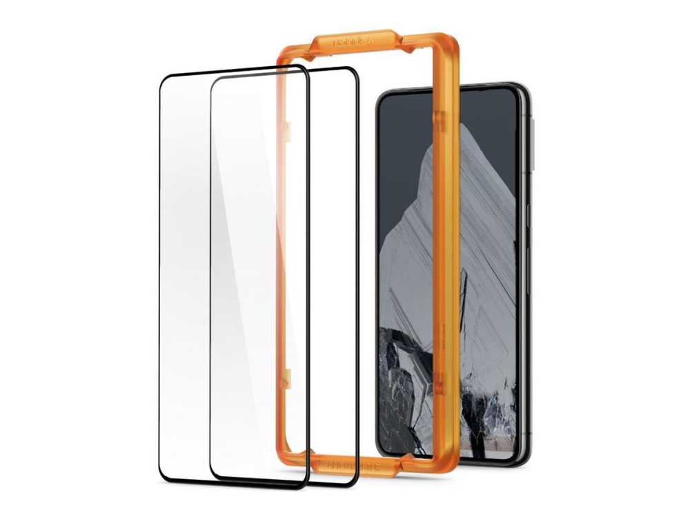 Spigen Glas.Tr Alignmaster, Google, Google Pixel 8 Pro (2023), Kratzfest, Stoßfest, Schwarz, Transparent, 2 Stk