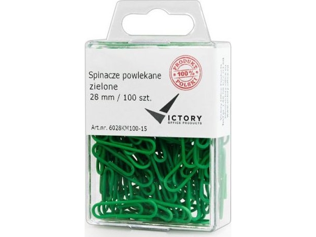 Victory Office Product Victory Office Cinchers 28Mm 100 Packungen Überzogene Grüne Kunststoffhänge Tank