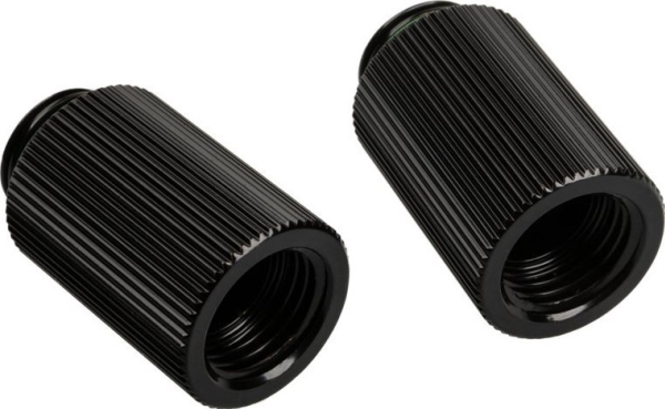 „Bitspower Touchaqua“ Adapteriai Tiesūs G1/4 Colio Lizdai Į G1/4 Colio Lizdus – 2 Vnt. Pakuotėje, 25 Mm, Juodas