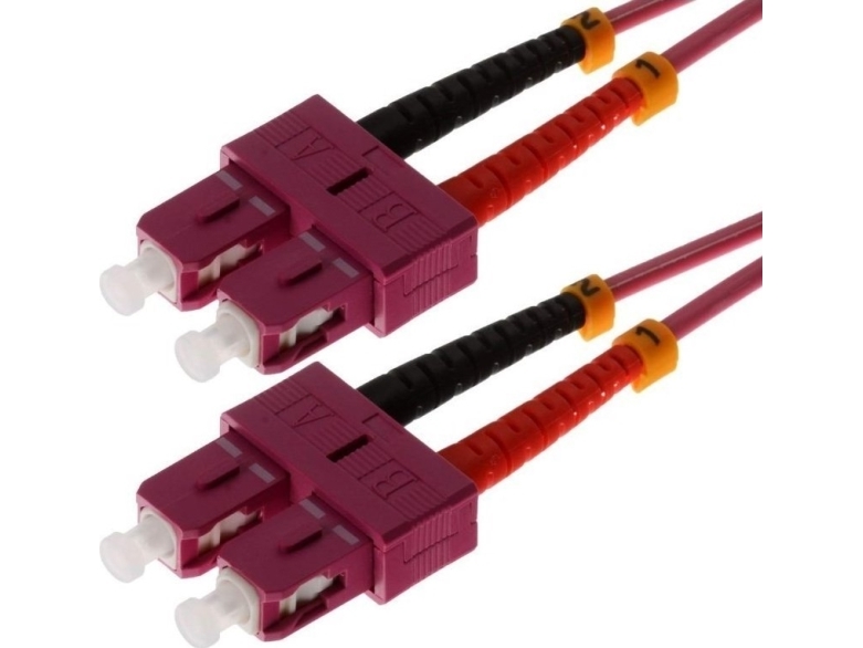 helos fiberoptisk patchkabel 50/125µm OM4 SC/SC 0,5m SC duplex hane/mane, eric violet (165391) | Datortillbehör - Kablar & adaptrar - Nätverkskablar | GameStuff