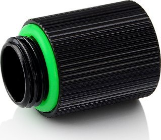 Bitspower Touchaqua adapter lige G1/4 tommer han til G1/4 tommer hun - pakke med 2, 20 mm, sort