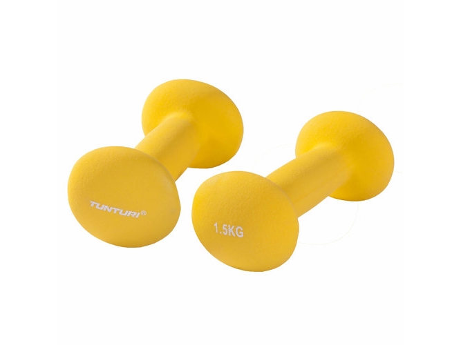 Tunturi 14TUSCL375, Hantel med fast vikt, Gul, Gjutjärn, Neopren, Neopren, 1,5 kg, 2 styck | Sport & Träning - Sportutrustning - Träningsredskap | GameStuff