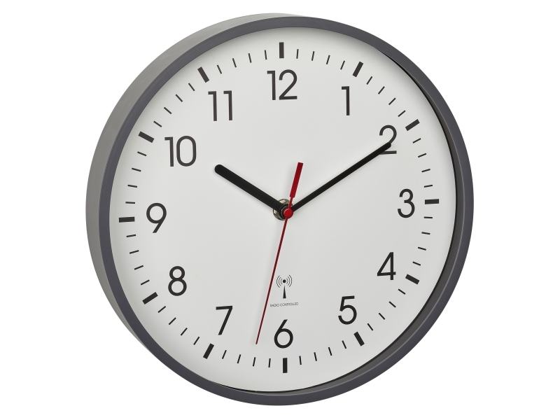 TFA-Dostmann 60.3550.10, Væg, Analogt ur, Rund, Grå, Plast, Glas