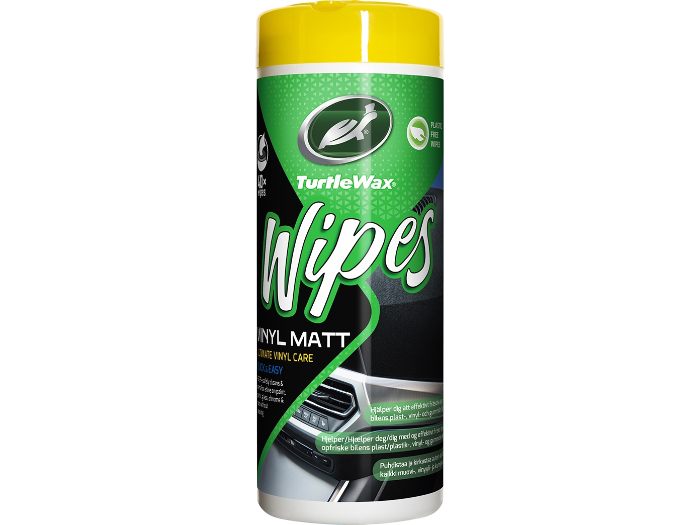 Turtle Wipes Vinyl Mat Tube 40 Stk Vinylrens Servietter