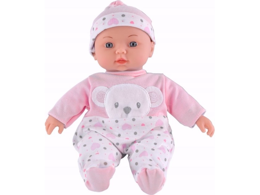 Leantoys Baby Puppe Rosa Pyjamas Mit Teddybär Mütze Sounds Lean Toys