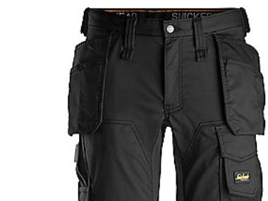 Snickers Allroundwork Stretch Shorts 6141 M/Hylsterlommer Sort Str. 50