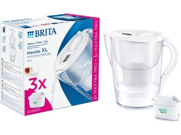 Vandens filtravimo ąsotis BRITA Marella XL 3.5l, + 3 vandens filtravimo filtrai Maxtra Pro