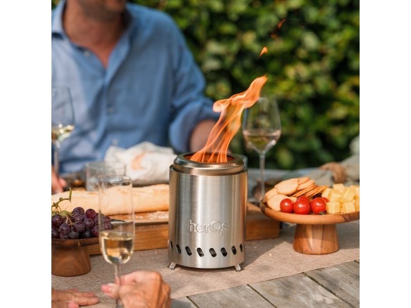 herQs Smokeless FirePit Mini - Silver | Trädgården - Grillar - Kolgrillar | GameStuff