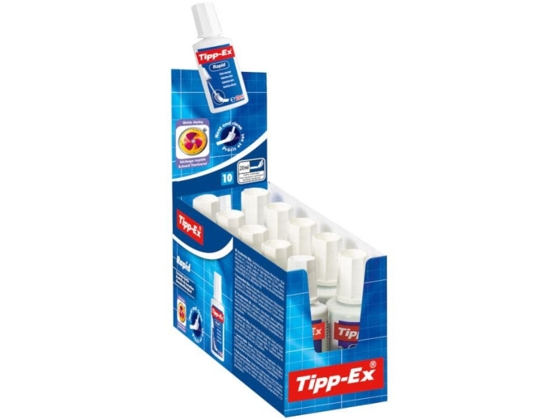 BIC Tipp-Ex, 20 ml, Blå, Röd, Vit, Låda, 10 styck | Skrivredskap - Korrigeringsprodukter - Korrigeringsvätska | GameStuff