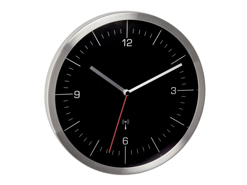 Tfa-Dostmann 60.3544.01, Væg, Radiostyret Ur, Rund, Rustfrit Stål, Rustfrit Stål, Glas