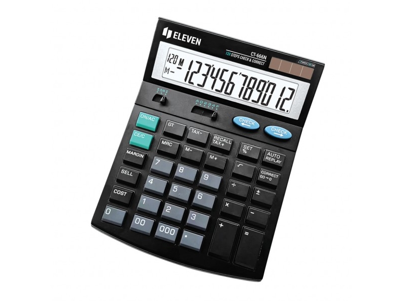 Eleven Ct666n Tischrechner, Schwarz, 12 Ziffern