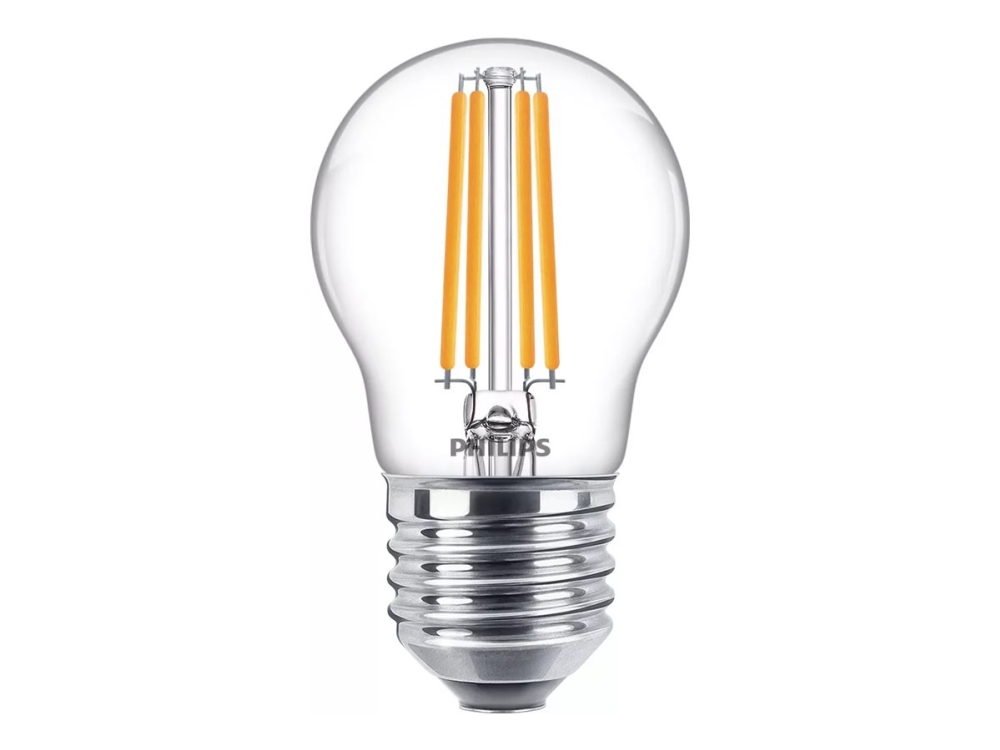Philips Corepro - Led - Form: P45 - Klar Finish - E27 - 6.5 W (Tilsvarende 60 W) - Klasse E - Varmt Hvidt Lys - 2700 K
