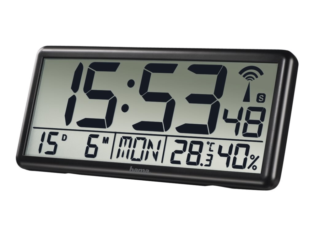 Hama Jumbo, Wand, Digital Clock, Rechteck, Schwarz, Kunststoff, Aa Mignon