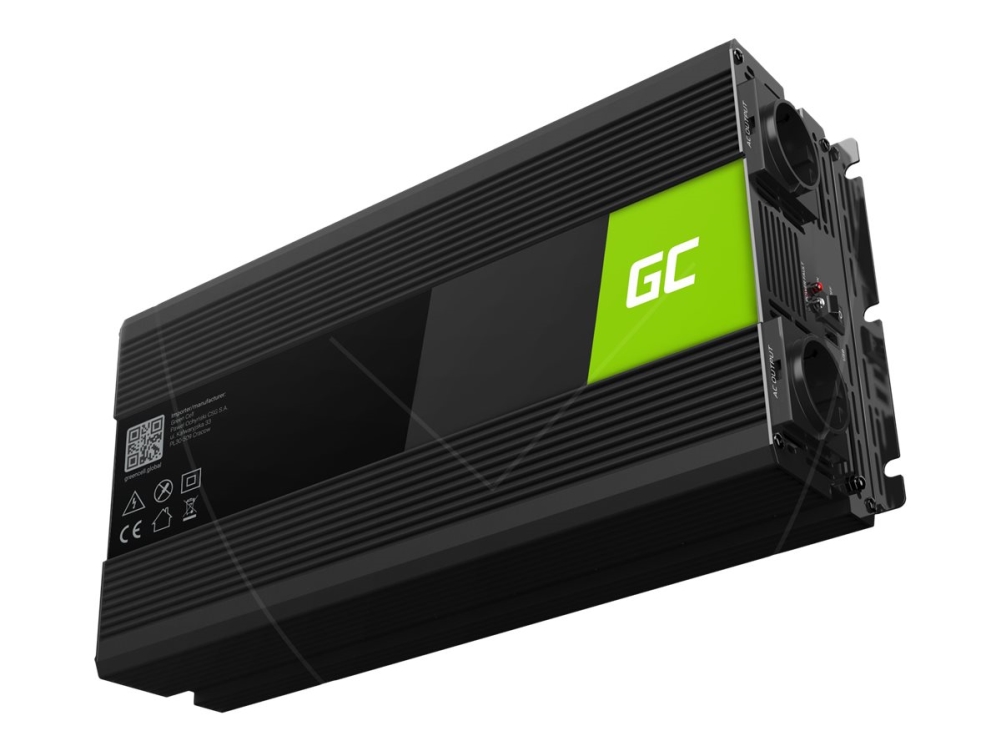 Green Cell - Dc Til Ac Inverter - 12 V - 3000 Watt - Output-Stikforbindelser: 2 - Sort