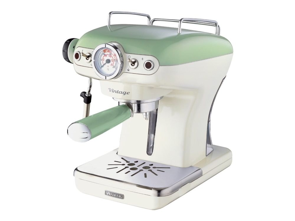 Ariete 1389, Espressomaschine, 0,9 L, Kaffeepad, Gemahlener Kaffee, 850 W, Beige, Grün
