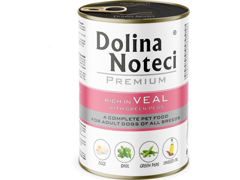 Dolina Noteci Premium våtfoder för hundar rikt på kalvkött med gröna ärtor burk 400 g | Sällskapsdjur - Hund - - Blöt hundmat | GameStuff