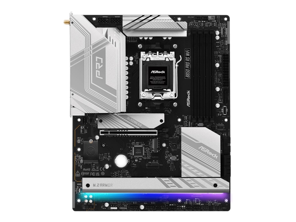 Asrock B850 Pro Rs Wifi Moderkort Atx Socket Am5 Amd B850 Chipuppsattning Usb C 3.2 Gen 2x2 Usb C 3.2 Gen2 Usb C 3.2 Gen 1 Usb 3.2 Gen 1