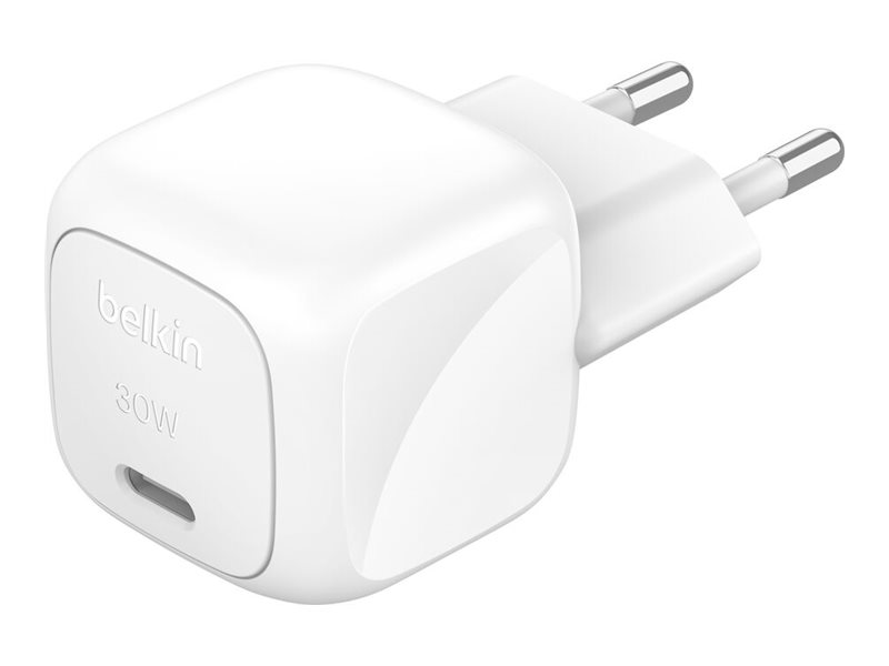 Belkin BoostCharge - Strömadapter - kompakt - 30 Watt - Strömmatning 3.1 (24 pin USB-C) | Tele & GPS - Batteri & Laddare - Laddare | GameStuff