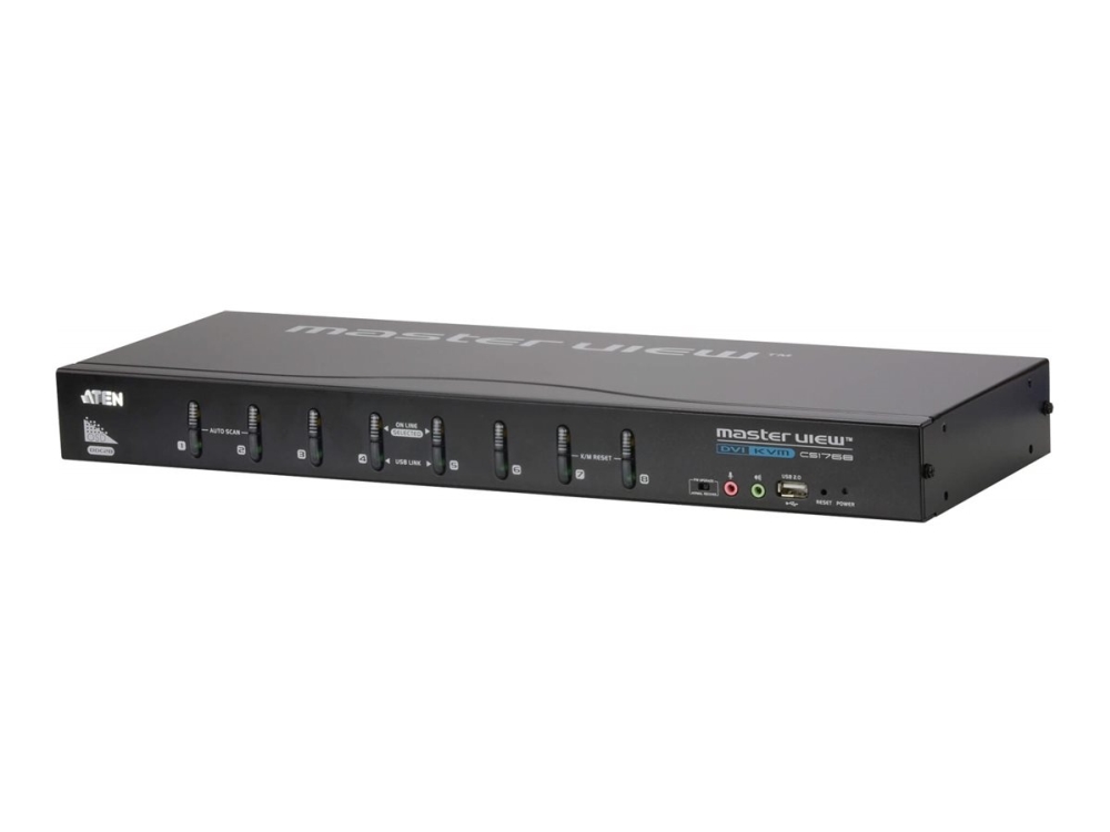 ATEN CS1768 - Omkopplare för tangentbord/video/mus/ljud - 8 x KVM/ljud - 1 lokal användare - skrivbordsmodell, rackmonterbar | Datortillbehör - KVM & Switchar - Switchar | GameStuff