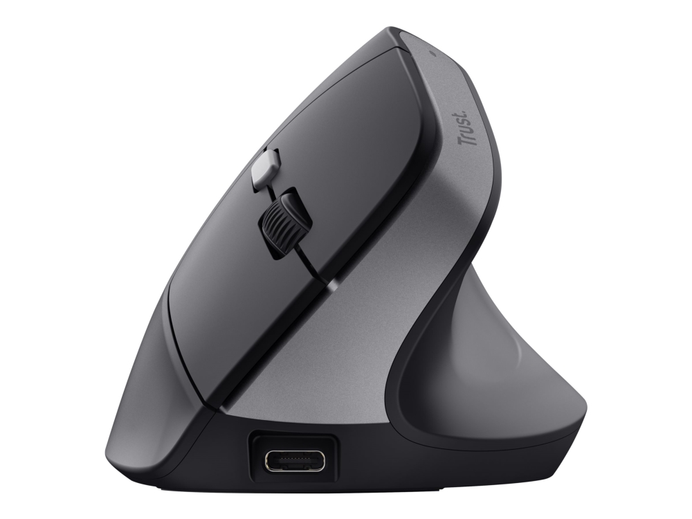 Trust Bayo Ii Vertikal Mus Ergonomisk Högerhant Optisk 6 Knappar Trådlös 2.4 Ghz Trådlös Usb Mottagare Svart
