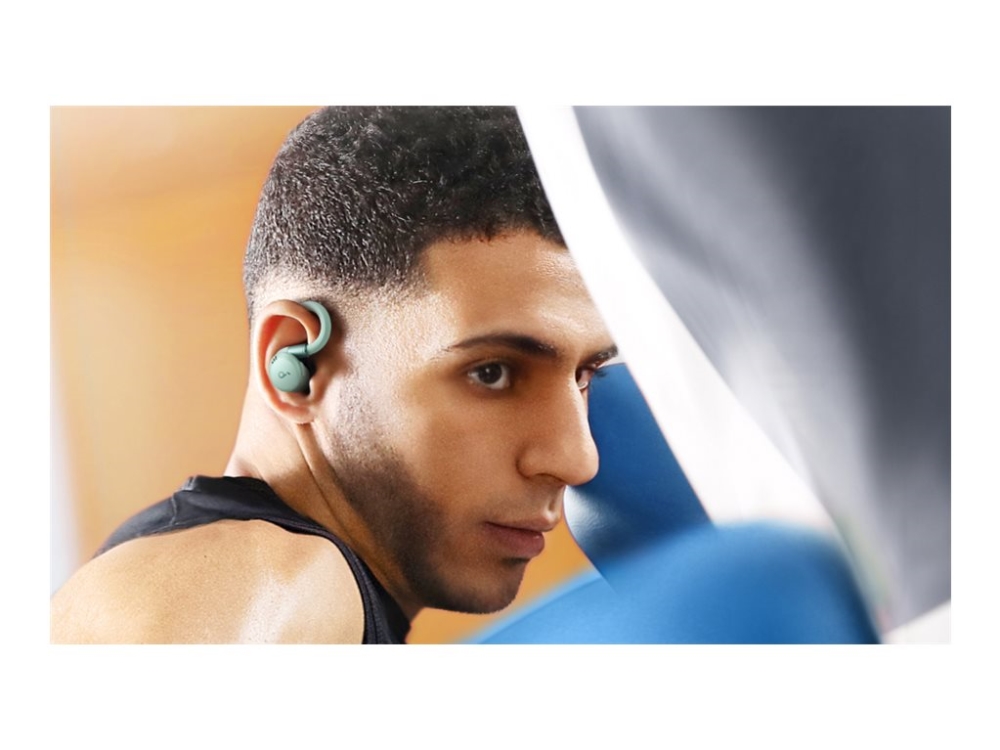 Soundcore Sport X20 - Ægte trådløse øretelefoner med mik. - i øret - over øret-montering - Bluetooth - aktiv støjfjerning - grøn