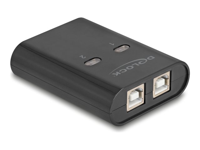 Delock - Usb Sharing Switch Til Periferiudstyr - 2 X Usb 2.0 - Væg-Monterbar, Overflademonterbar