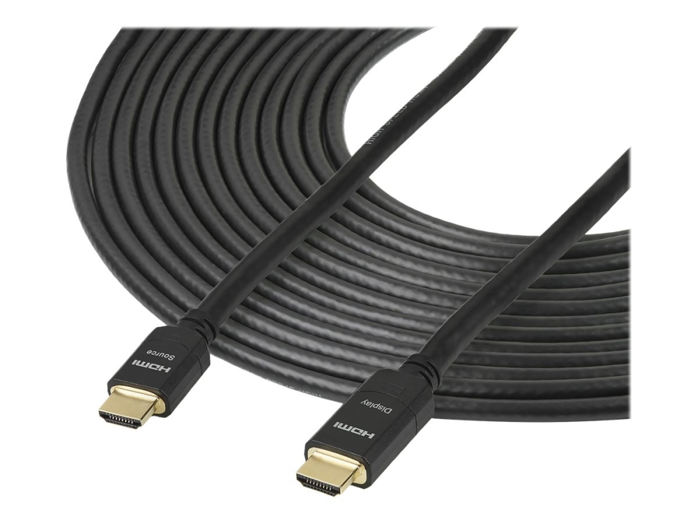 Startech 65 ft (20m) High Speed HDMI Cable - Male to Male - Active - 28AWG - CL2 Rated In-wall Installation - Ultra HD 4K x 2K - Active HDMI Cable (HDMM20MA) - HDMI-kabel - HDMI han til HDMI han - 20 m - dobbelt afskærmet - sort