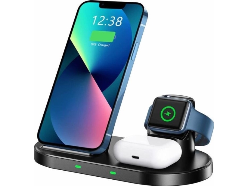 Swissten Wireless Bezvadu Ldtja 3in1 Statvs Priek Apple Un Samsung