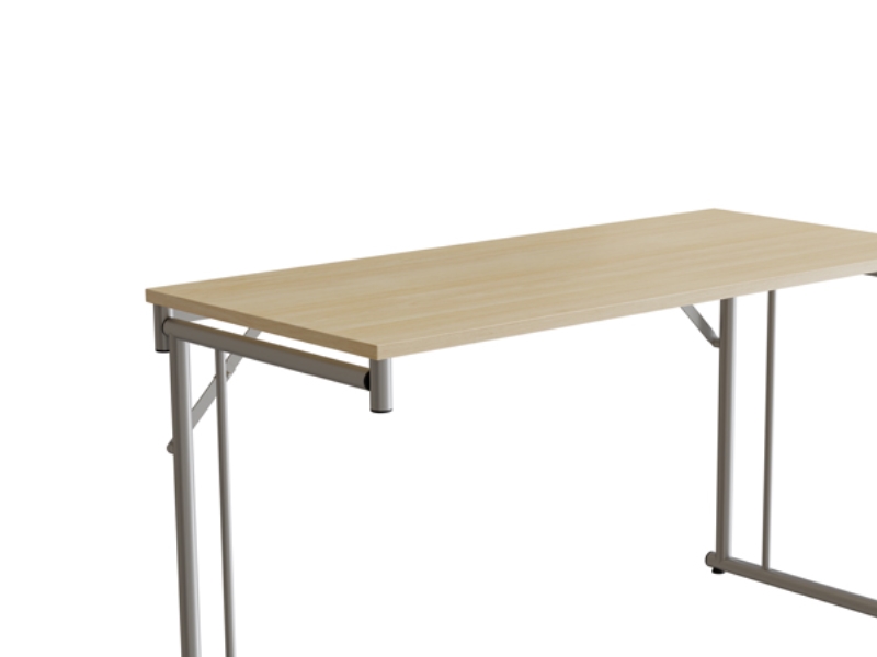 KlappTisch Silhuett 1300X600 Mm, Birke-Laminat Und Alu-Graues Gestell