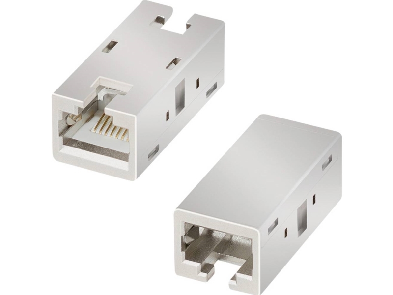 Logilink Rj45 Inline Coupler, Cat.6A, Shielded, Metal Housing