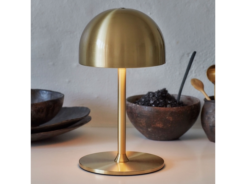 Bordlampe, Sirius Tim, LED, genopladelig, varm hvid, messing, 22 cm