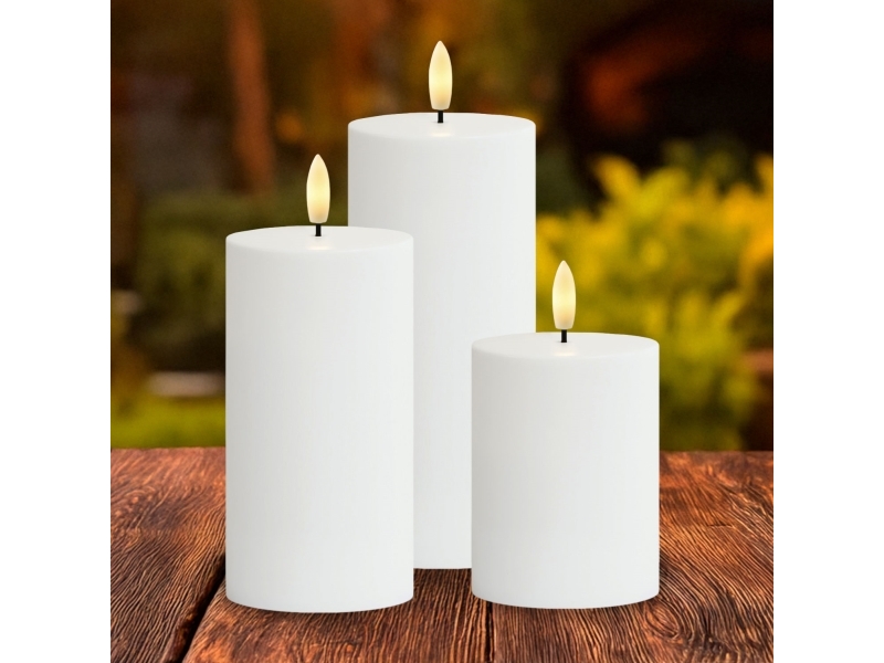 Sille Solar 3 st. set, Ø7,5xH10/15/20cm, Vit | Annan belysning - Dekorativ belysning | GameStuff