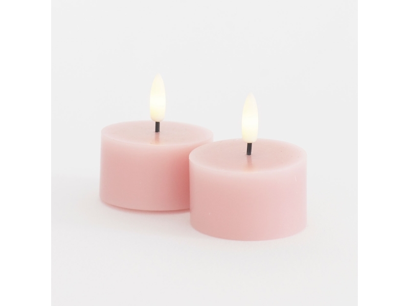 Sille värmeljus 2 st. set, Ø6xH3,4cm, Ljusrosa | Baby & barn - Ljus till bordet - Tändljus | GameStuff