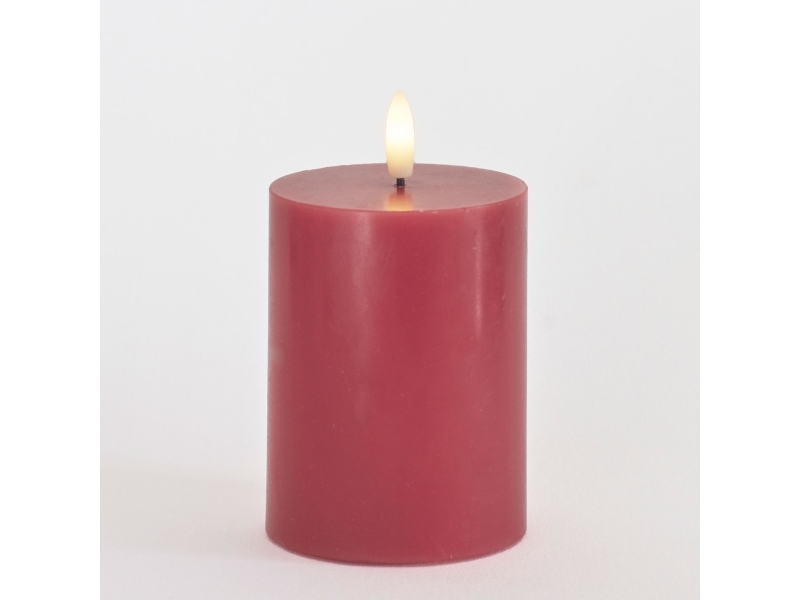 Sirius - Sille Bloklys Ø7,5xH10 cm Rød/lilla Blomme