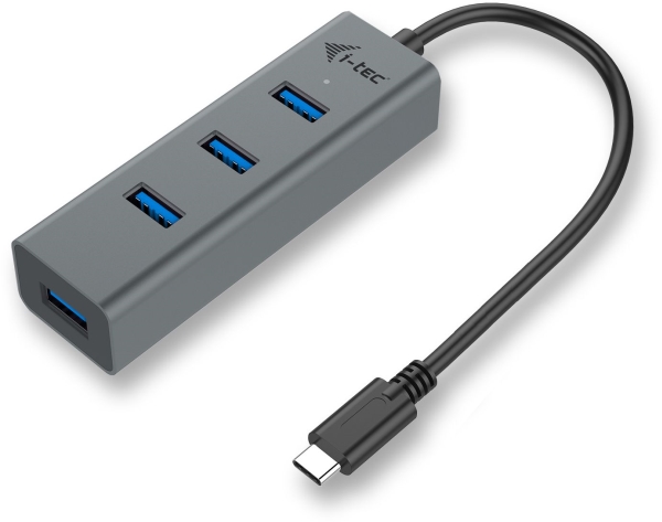 I-Tec Metal C31hubmetal403, Usb 3.2 Gen 1 (3.1 Gen 1) Type-C, Usb 3.2 Gen 1 (3.1 Gen 1) Type-A, 5000 Mbit/S, Grå, Android, 96 Mm