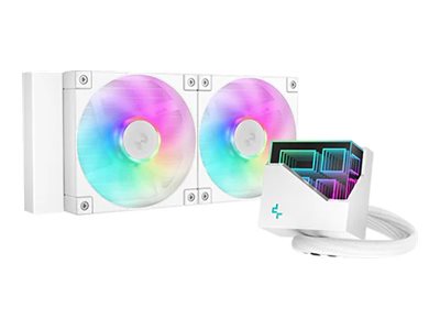 Deepcool Lt240 Wh Argb - Processors Flydende Kølesystem - Radiatorstørrelse: 240 Mm - (For: Lga1851, Lga1700, Lga1200, Lga1151, Lga1150, Lga1155, Am4
