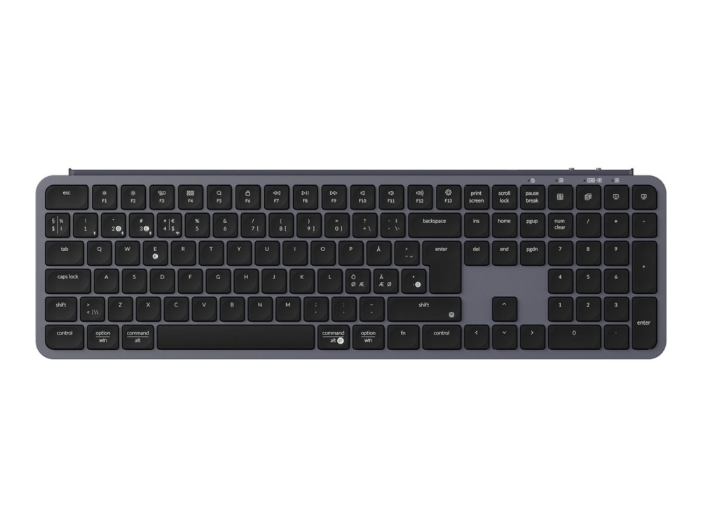 Keychron B6 Pro - Tangentbord - Ultra-Tunn - 100% - full size - trådlös - Bluetooth 5.2, 2.4 GHz - rymdgrå | Datortillbehör - Möss & Tangentbord - Tangentbord | GameStuff
