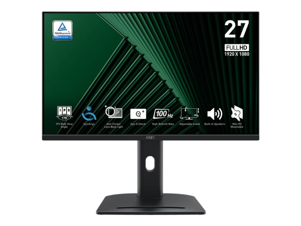 Msi Pro Mp275pg Led Skarm 27  " 1920 X 1080 Full Hd 1080p @ 100 Hz Ips 300 Cd/m² 1000:1 1 Ms 2xhdmi Vga Displayport Högtalare