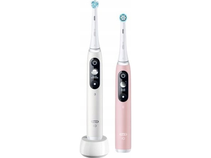 Oral-B Io Series 6 Duo Hvid/Lyserød 2 Stk. Elektrisk Tandbørste