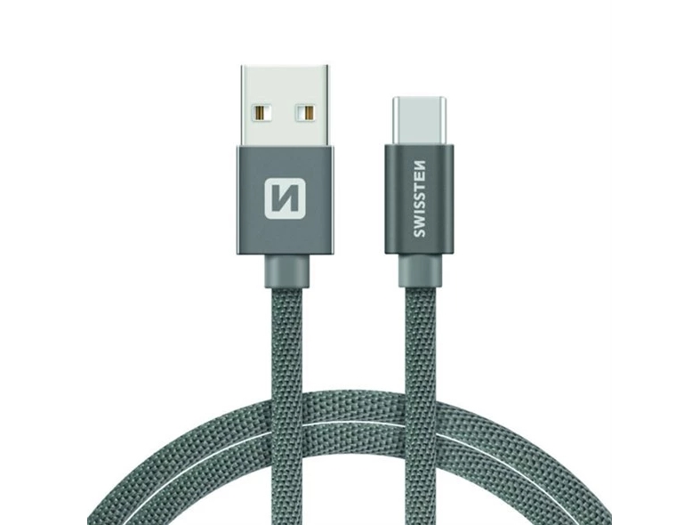 Swissten 71521202, 1,2 m, USB A, USB C, 0,48 Gbit/s, Grå | Datortillbehör - Kablar & adaptrar - Datakablar | GameStuff