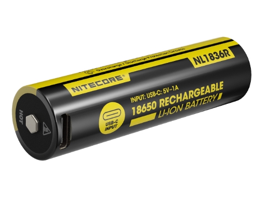 Nitecore NL1836R, 3600 mAh, 12,96 wh, Litium-Ion (Li-Ion), 3,6 V, 1 styck | EL Artiklar - Batteri - Uppladdningsbara batterier | GameStuff