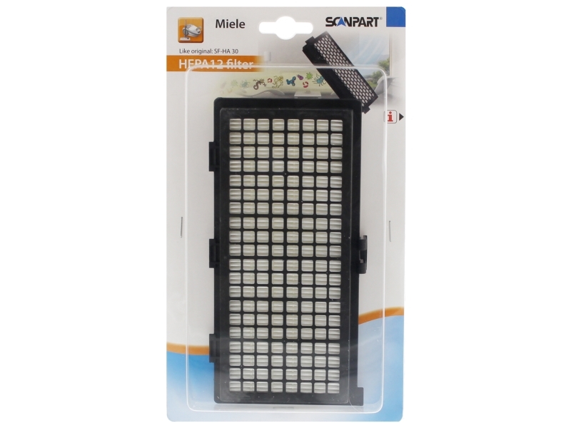 Scanpart 1190000200, Filter, Sort, Miele S200, S300, S400, S500, S600, S700, S800, S2000, S7000, Classic C1, Complete C1 & Dynamic U1, Hængende Boks,