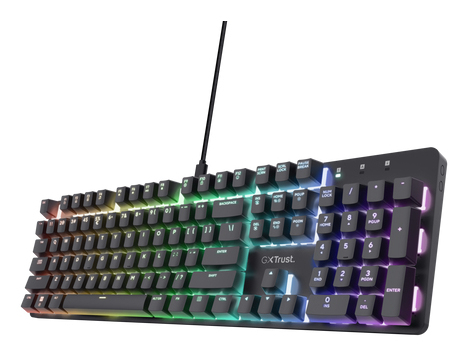 Trust Gxt 871 Zora Ledningsført Usb Mekanisk Qwerty Rgb Led Sort