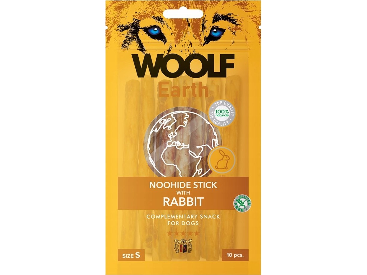 WOOLF Woolf Earth Noohide Stick Rabbit Dog Treat Rabbit Størrelse S 85 g