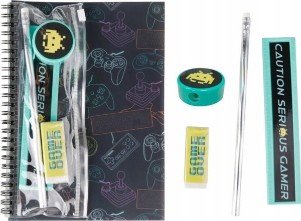 Spiralheft Mit Schulmaterial-Set Gamer Mp