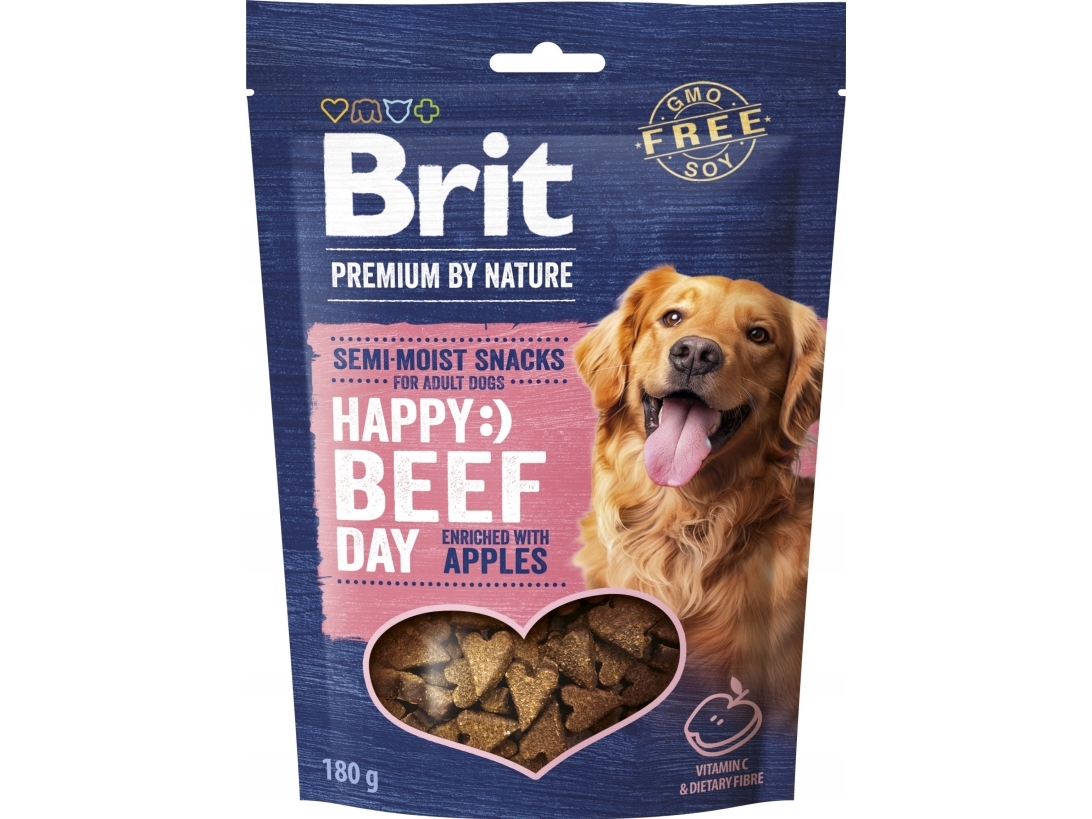 BRIT PREMIUM DOG SNACK BEEF WITH APPLES 180g