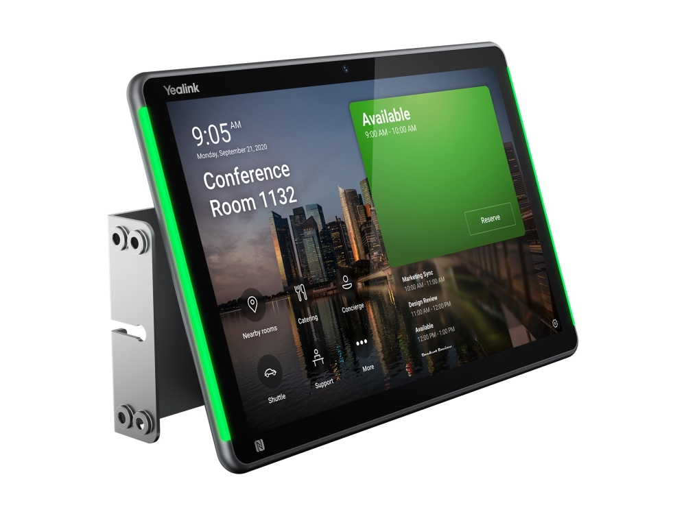 Yealink Roompanel Plus, 25,6 Cm (10.1"), 1280 X 800 Pixel, Kapazitiv, Schwarz, 802.11A, 802.11B, 802.11G, Wi-Fi 4 (802.11N), Wi-Fi 5 (802.11Ac), 10,1